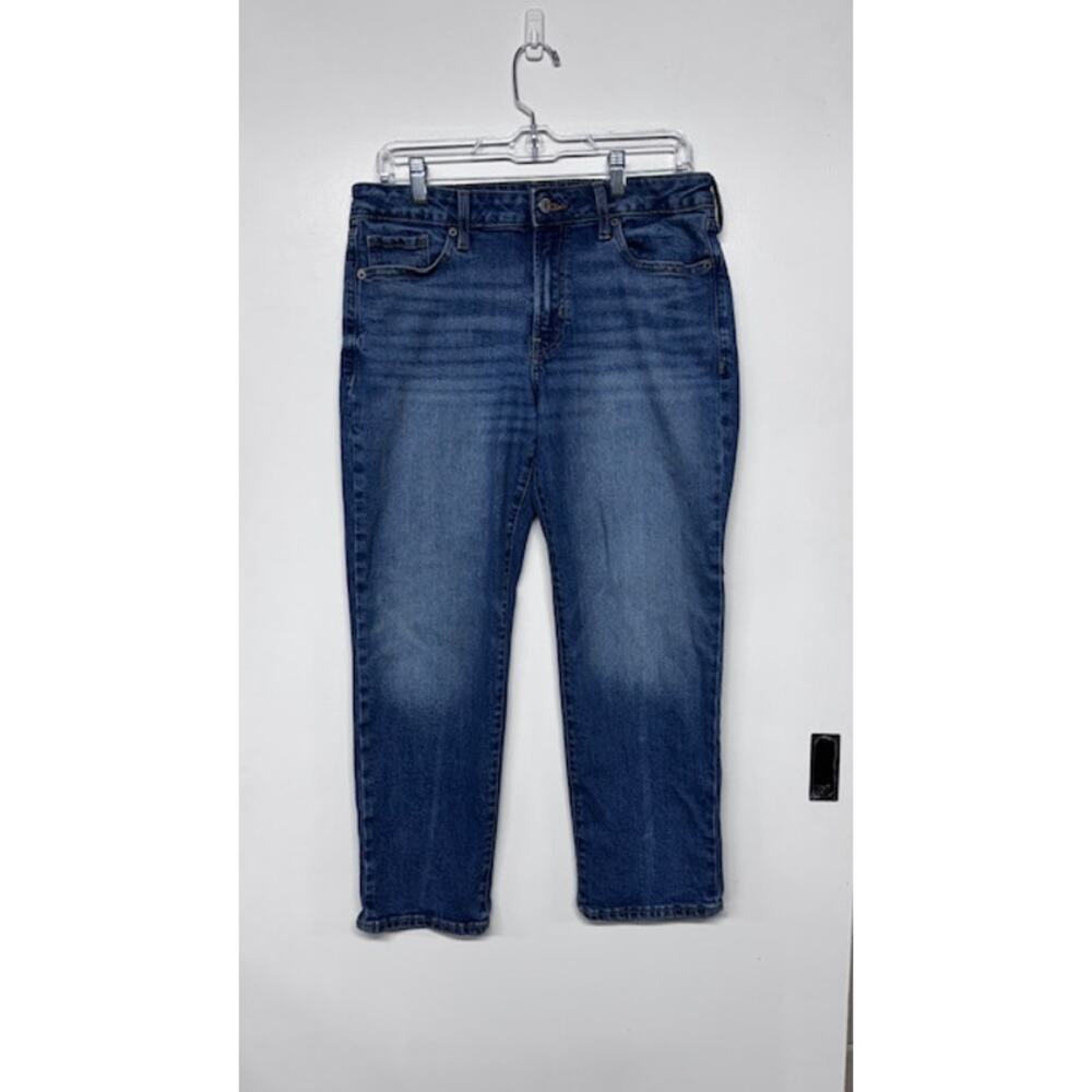 Women's Old Navy O. G. Straight Size 10 Petite Midrise Ankle Dark Wash Jeans